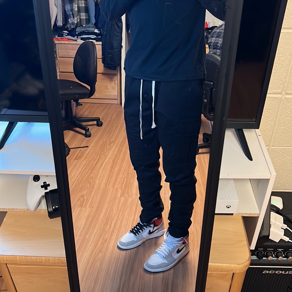Black Tailor Black Tapered Cargo Pants
